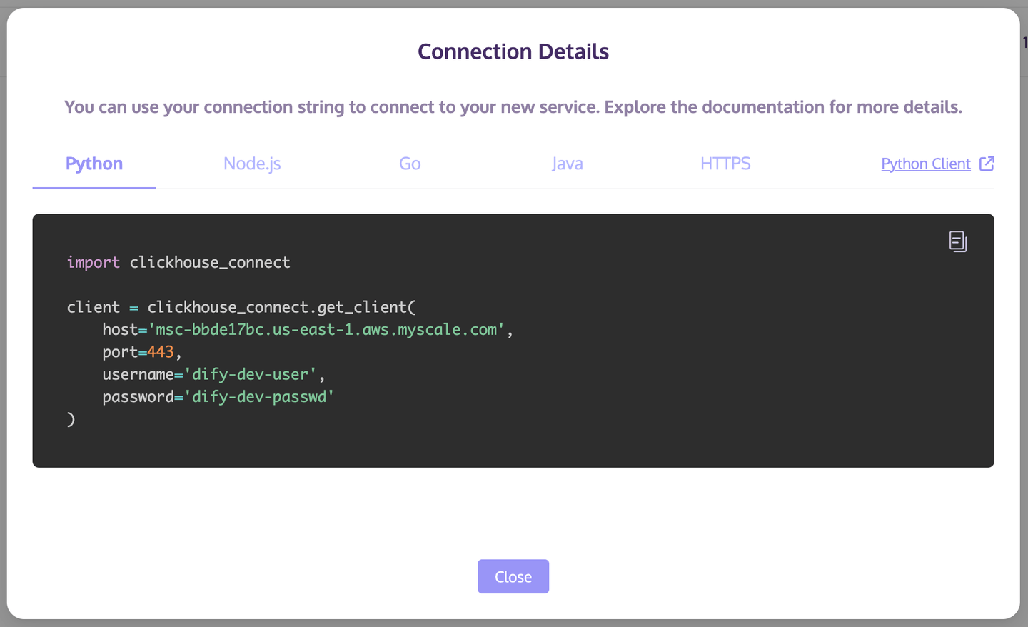 Cluster connection